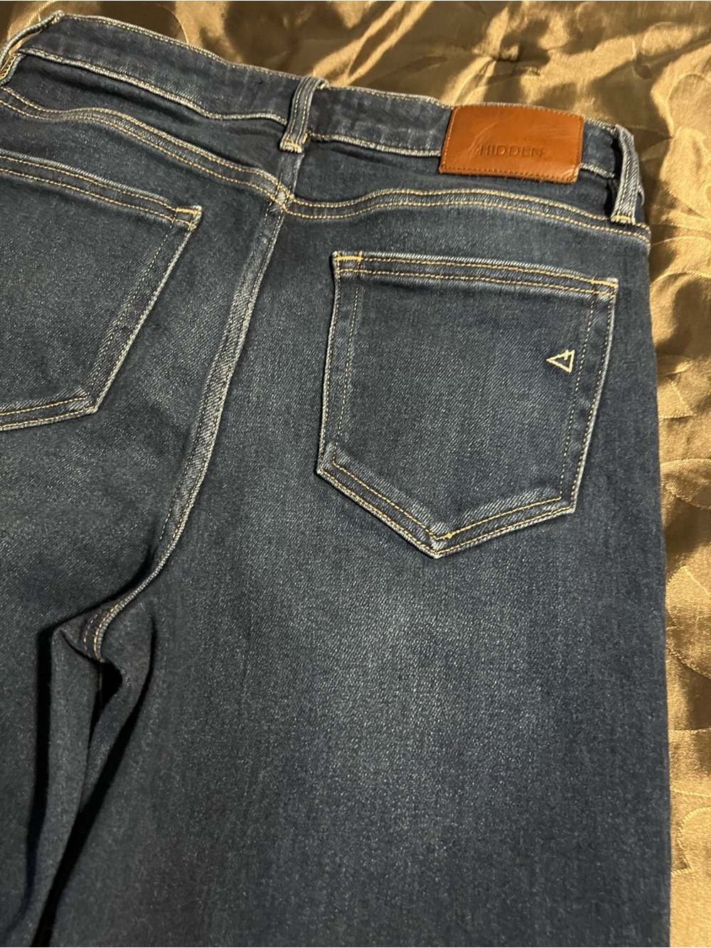 Hidden Los Angeles Straight  High Rise Dark Wash Denim Jeans Stretch Raw Hem 28 - Picture 11 of 13